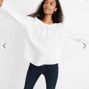 Madewell Cotton Blouse, White, Medium